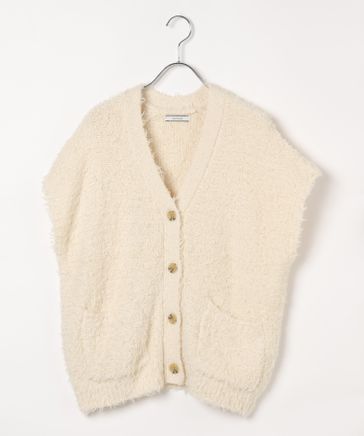 ≪予約≫[ロングシーズン活躍]シャギーニットベストカーディガン