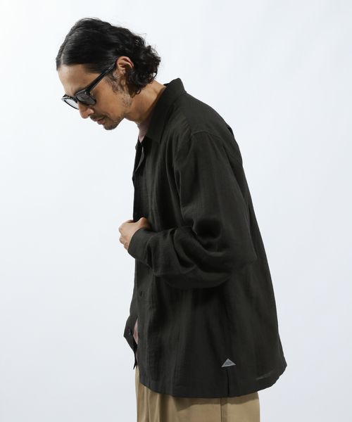 BAYFLOW [セットアップ可]クールタッチリネン長袖シャツ【接触冷感】 チャコールグレー M メンズインナー ベイフロー 589088 and ST アンドエスティ（旧ドットエスティ）