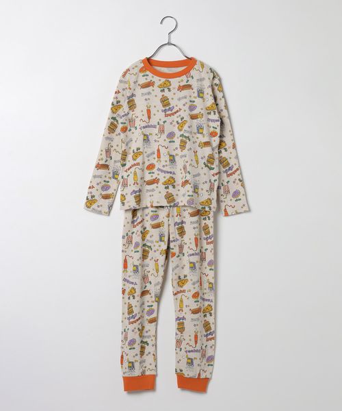 BAYFLOW [上下セット]ファストフードパジャマ(KIDS) ブラウン キッズ ベイフロー 593304 and ST アンドエスティ（旧ドットエスティ）