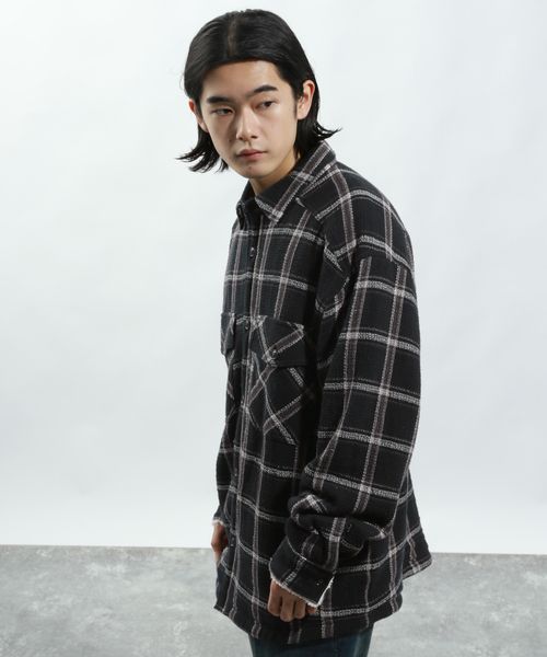 BAYFLOW ヴィンテージライクボアシャツ シルバー L メンズインナー ベイフロー 595407 and ST アンドエスティ（旧ドットエスティ）