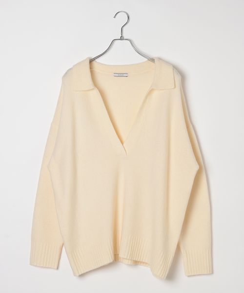 BAYFLOW 襟付きキーネックニットプルオーバー ライトグレー FREE ウィメンズインナー ベイフロー 595603 and ST アンドエスティ（旧ドットエスティ）