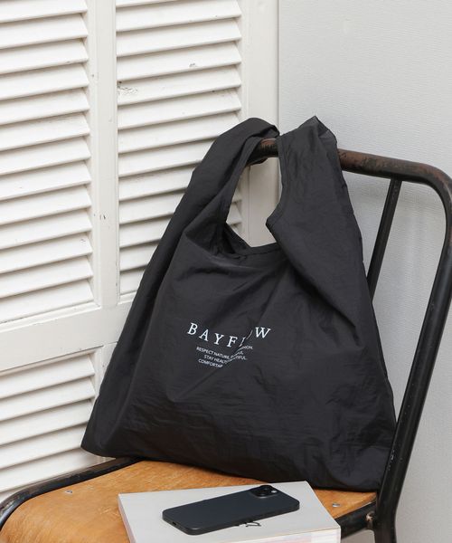 BAYFLOW [パッカブル可能]BFロゴエコバッグ キッチンＦＡＢ シルバー ベイフロー 596154 and ST アンドエスティ（旧ドットエスティ）