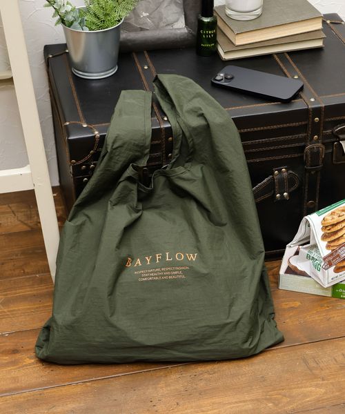 BAYFLOW [パッカブル可能]BFロゴエコバッグ キッチンＦＡＢ カーキ ベイフロー 596154 and ST アンドエスティ（旧ドットエスティ）