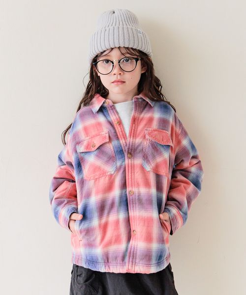 BAYFLOW [軽くて柔らか♪]ヴィンテージボアシャツ(KIDS) レッド キッズ ベイフロー 599315 and ST アンドエスティ（旧ドットエスティ）