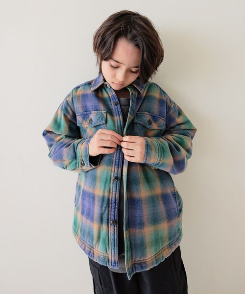 BAYFLOW [軽くて柔らか♪]ヴィンテージボアシャツ(KIDS) ライトブルー キッズ ベイフロー 599315 and ST アンドエスティ（旧ドットエスティ）