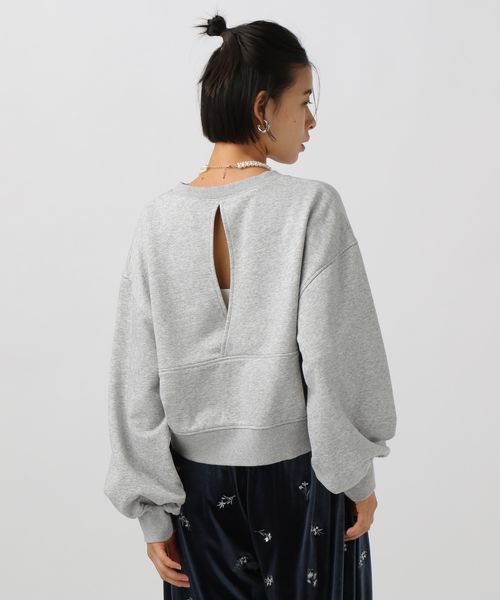 BAYFLOW バックオープンショートスウェット グレー FREE ウィメンズインナー ベイフロー 599687 and ST アンドエスティ（旧ドットエスティ）