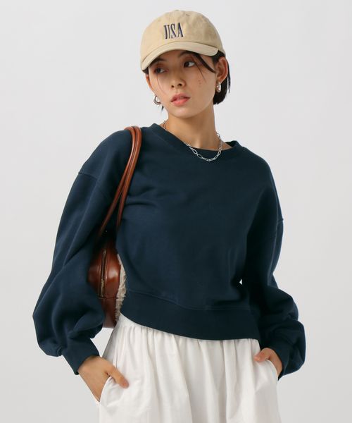 BAYFLOW バックオープンショートスウェット ネイビー FREE ウィメンズインナー ベイフロー 599687 and ST アンドエスティ（旧ドットエスティ）