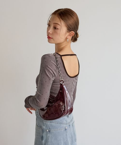 BAYFLOW [WEB限定]ドットベロアロングスリーブ チャコールグレー FREE ウィメンズインナー ベイフロー 599884 and ST アンドエスティ（旧ドットエスティ）