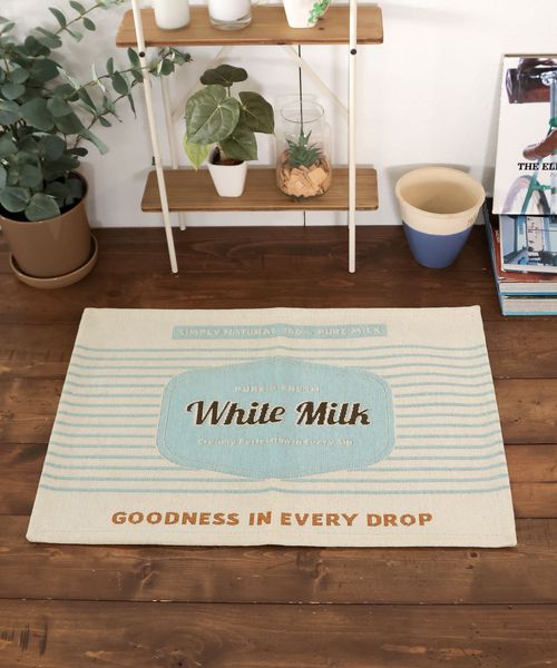 BAYFLOW [滑り止め付き]ラベルラグマット50×70(WEB限定) インテリアＦＡＢ ライトグレー ベイフロー 600070 and ST アンドエスティ（旧ドットエスティ）