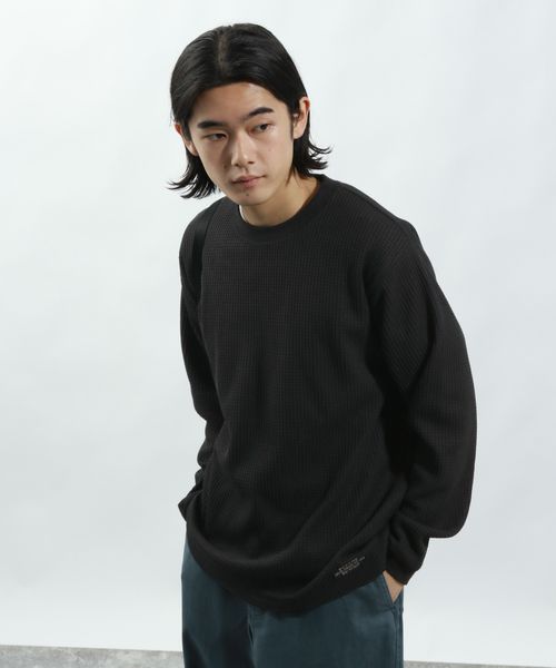 BAYFLOW 裏起毛ワッフルプルオーバー シルバー L メンズインナー ベイフロー 601489 and ST アンドエスティ（旧ドットエスティ）