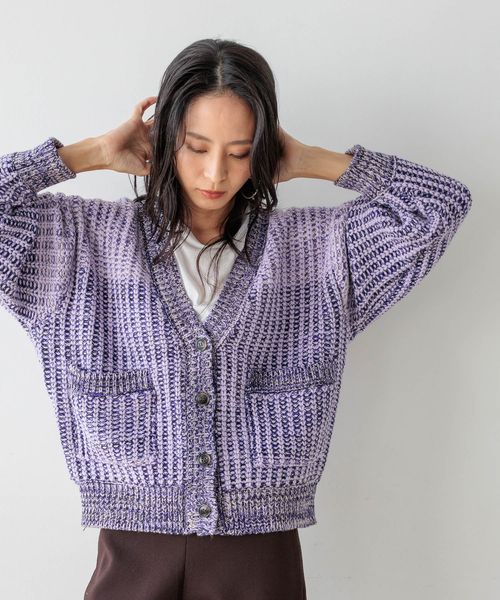 BAYFLOW 【HEREIAM】春にも活躍!/ブロッキングMIXカーディガン パープル FREE アクティブ ベイフロー 622249 and ST アンドエスティ(旧ドットエスティ) BAYFLOW 【HEREIAM】春にも活躍!/ブロッキングMIXカーディガン パープル FREE アクティブ ベイフロー 622249 and ST アンドエスティ(旧ドットエスティ)