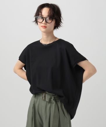 二の腕やヒップもカバー]シルケットドルマン半袖Tシャツ | [公式