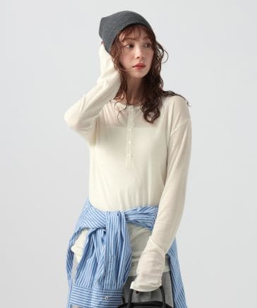 ≪予約≫[トレンドアイテム]シアーリブヘンリープルオーバー | [公式