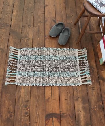 ベイフロー 新品 Vカラーダイヤラグ カーペット 手織り ネイティブ BFダイヤ柄ラグマット45×65 | [公式]ベイフロー（BAYFLOW）通販