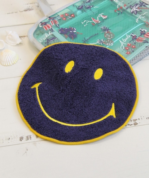 BAYFLOW [珍しい丸型フォルム!]SMILEタオルハンカチ バスＦＡＢ ネイビー ベイフロー 797522 and ST アンドエスティ（旧ドットエスティ）