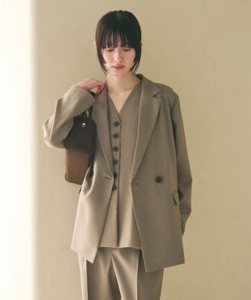 WEB限定 Wardrobe DAILY MINIMAL】メランジ ダブルジャケット
