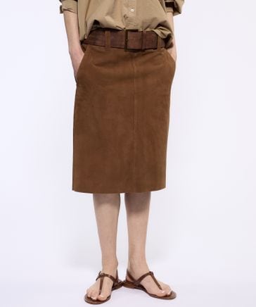 Hermes ブラウンベルベットタイトスカート40 Hermes ブラウンベルベットタイトスカート40