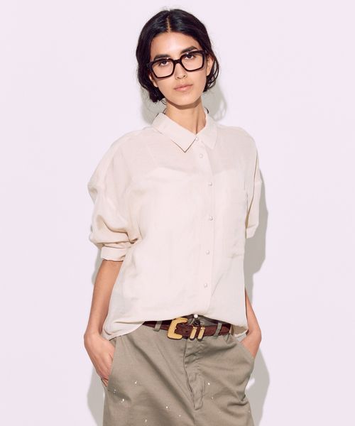 BRILL 【NEW】リネンオーバーシャツ ブラウン FREE ウィメンズインナー ブリル 494231 and ST アンドエスティ(旧ドットエスティ) BRILL 【NEW】リネンオーバーシャツ ブラウン FREE ウィメンズインナー ブリル 494231 and ST アンドエスティ(旧ドットエスティ)
