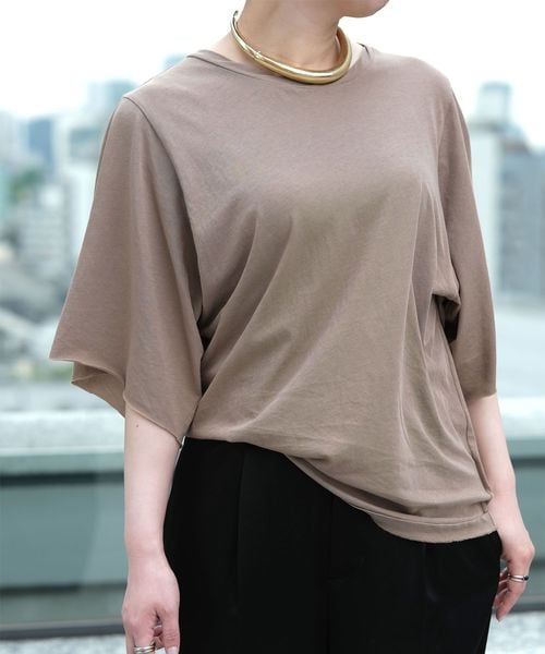 BRILL 【raspail】ワイドスリーブTシャツ ブラウン FREE ウィメンズインナー_サブ ブリル 499814 and ST アンドエスティ(旧ドットエスティ) BRILL 【raspail】ワイドスリーブTシャツ ブラウン FREE ウィメンズインナー_サブ ブリル 499814 and ST アンドエスティ(旧ドットエスティ)