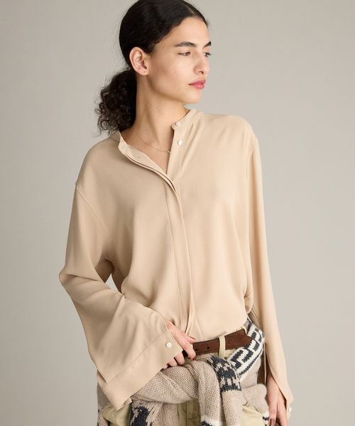 BRILL 【NEW】スタンドカラートリアセシャツ ブラウン FREE ウィメンズインナー ブリル 586557 and ST アンドエスティ（旧ドットエスティ）