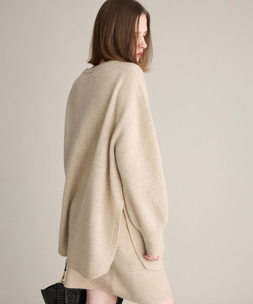 BRILL 【NEW】ラムウールラウンドヘムプルオーバー ブラウン FREE ウィメンズインナー ブリル 595668 and ST アンドエスティ（旧ドットエスティ）