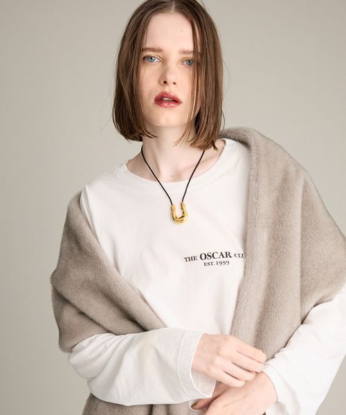 BRILL 【raspail】BRILL別注LOGOロングTシャツ ホワイト FREE ウィメンズインナー＿サブ ブリル 595683 and ST アンドエスティ（旧ドットエスティ）