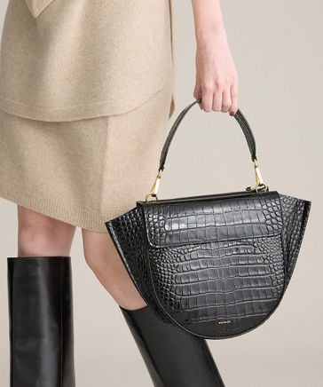 クロシバワン ホルテンシア ミニ ハンドバッグ クロコ型押し - SOIL CROCO