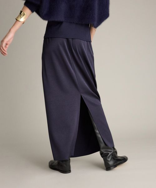 BRILL 【NEW】バックサテンドロストスカート ダークブルー FREE ウィメンズボトムス ブリル 601749 and ST アンドエスティ（旧ドットエスティ）