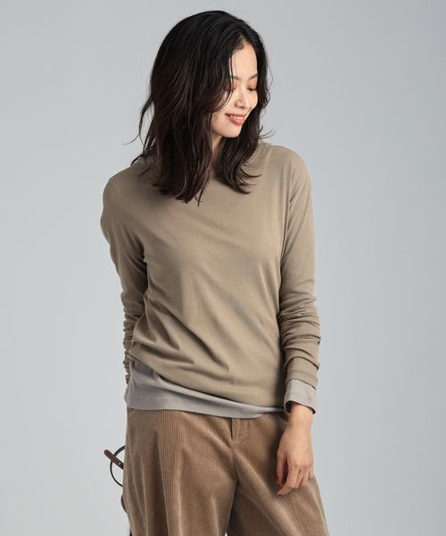 BRILL コットンロングスリーブTシャツ カーキ FREE ウィメンズインナー ブリル 969308 and ST アンドエスティ(旧ドットエスティ) BRILL コットンロングスリーブTシャツ カーキ FREE ウィメンズインナー ブリル 969308 and ST アンドエスティ(旧ドットエスティ)