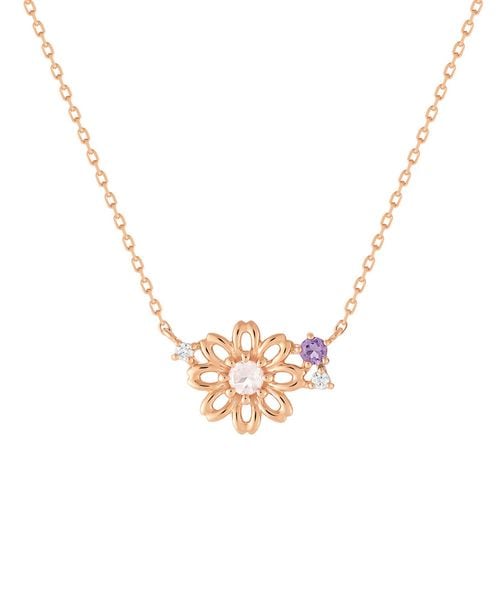 canal ４℃ 【10月誕生花】シルバー コスモス ネックレス 152434021010 ライトグレー FREE ウィメンズグッズ カナルヨンドシー 611830 and ST アンドエスティ（旧ドットエスティ）