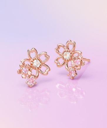 agete k10 ピンクゴールド クリアストーン ピアス SAKURA Collction】K10ピンクゴールド ピアス 152616253101 | [公式