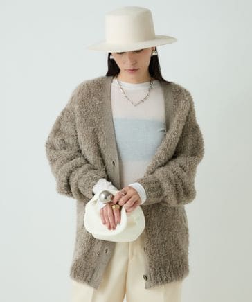 Chaos/カオス】ノルマンディーカシミヤカーディガン チョコ