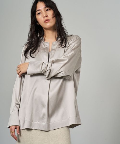 Chaos 【新色】モーラスタンドスキッパーブラウス ライトグレー FREE ウィメンズインナー カオス 572905 and ST アンドエスティ（旧ドットエスティ）