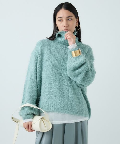 Chaos シルファータートルニット グリーン FREE ウィメンズインナー カオス 587962 and ST アンドエスティ（旧ドットエスティ）