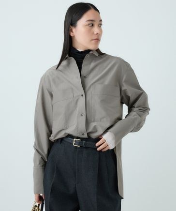 カオス Chaos オーバーサイズ ウールシャツ 長袖 黒 ブラウス 羽織 カオス CHAOS ゼガロリネンオーバー CPOシャツ ブラウス 長袖 F