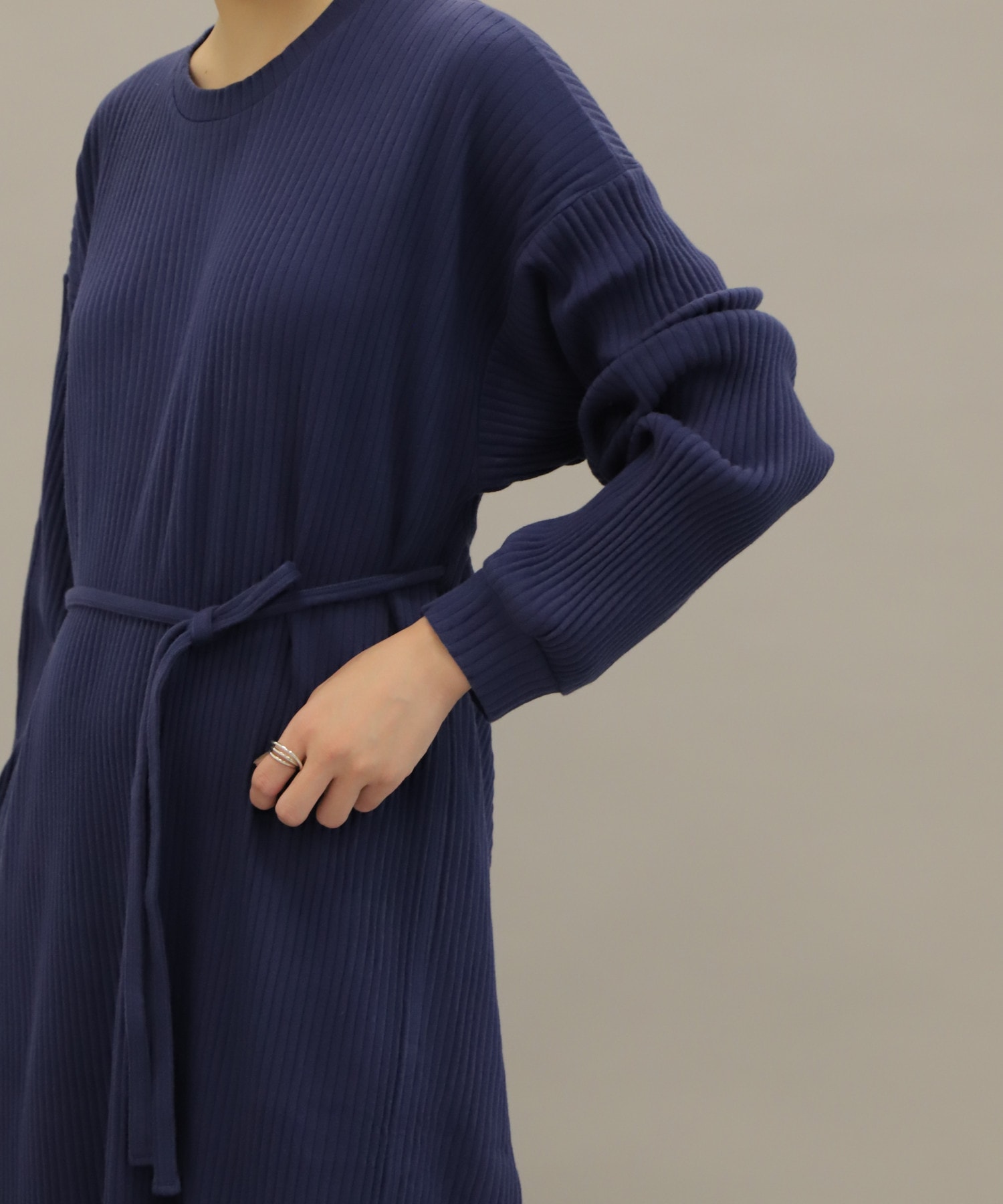 【BASERANGE】SHAW LONG SLEEVE KAFTAN-FLEECE RIB ３５