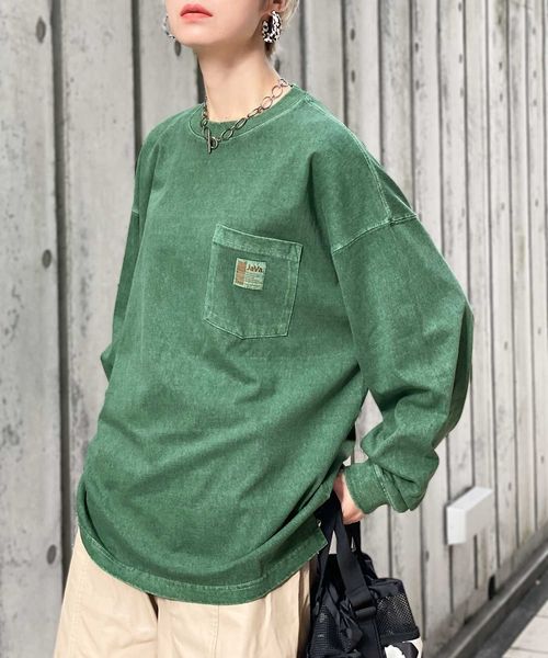 classical elf 《JaVaジャバ コラボ》綿100%ピグメント加工ポケット付ロングT jv1029002 グリーン L メンズインナー_JV クラシカルエルフ 292725 and ST アンドエスティ(旧ドットエスティ) classical elf 《JaVaジャバ コラボ》綿100%ピグメント加工ポケット付ロングT jv1029002 グリーン L メンズインナー_JV クラシカルエルフ 292725 and ST アンドエスティ(旧ドットエスティ)