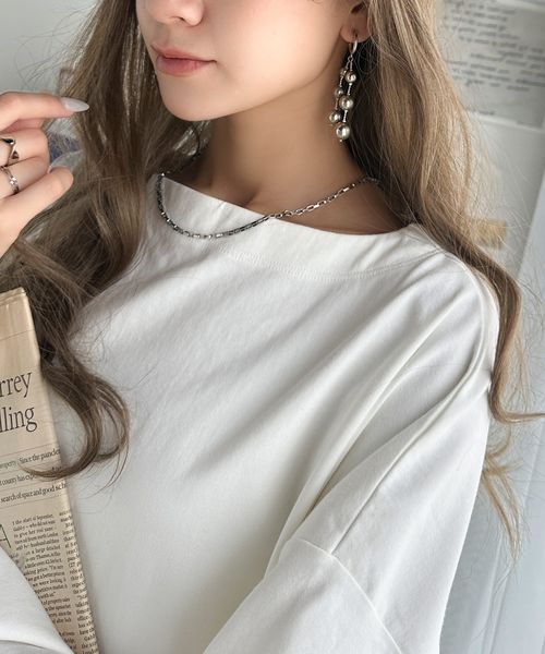classical elf 女性らしさ漂う、大人シンプル。シルケット風ボートネックロンTee ce1050246 ホワイト L ウィメンズインナー_CE クラシカルエルフ 293107 and ST アンドエスティ(旧ドットエスティ) classical elf 女性らしさ漂う、大人シンプル。シルケット風ボートネックロンTee ce1050246 ホワイト L ウィメンズインナー_CE クラシカルエルフ 293107 and ST アンドエスティ(旧ドットエスティ)