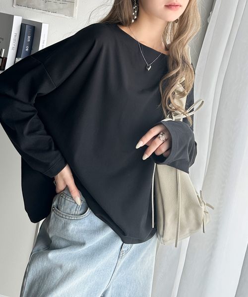 classical elf 女性らしさ漂う、大人シンプル。シルケット風ボートネックロンTee ce1050246 ブラック L ウィメンズインナー_CE クラシカルエルフ 293107 and ST アンドエスティ(旧ドットエスティ) classical elf 女性らしさ漂う、大人シンプル。シルケット風ボートネックロンTee ce1050246 ブラック L ウィメンズインナー_CE クラシカルエルフ 293107 and ST アンドエスティ(旧ドットエスティ)