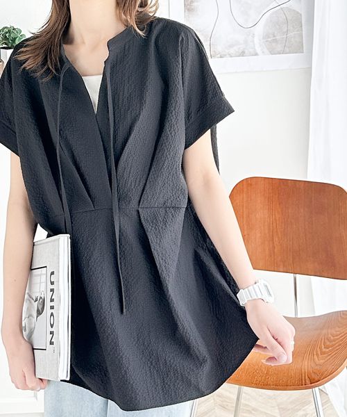 classical elf 大人の上品さをプラス。前後2wayカシュクールサッカー素材半袖ブラウスce1070081 ブラック XL ウィメンズインナー_CE クラシカルエルフ 293125 and ST アンドエスティ(旧ドットエスティ) classical elf 大人の上品さをプラス。前後2wayカシュクールサッカー素材半袖ブラウスce1070081 ブラック XL ウィメンズインナー_CE クラシカルエルフ 293125 and ST アンドエスティ(旧ドットエスティ)