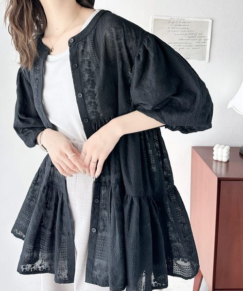 classical elf 1枚で旬顔!シアー刺繍3WAYバルーンスリーブティアードブラウスce1070094 ブラック S ウィメンズインナー_CE クラシカルエルフ 293126 and ST アンドエスティ(旧ドットエスティ) classical elf 1枚で旬顔!シアー刺繍3WAYバルーンスリーブティアードブラウスce1070094 ブラック S ウィメンズインナー_CE クラシカルエルフ 293126 and ST アンドエスティ(旧ドットエスティ)