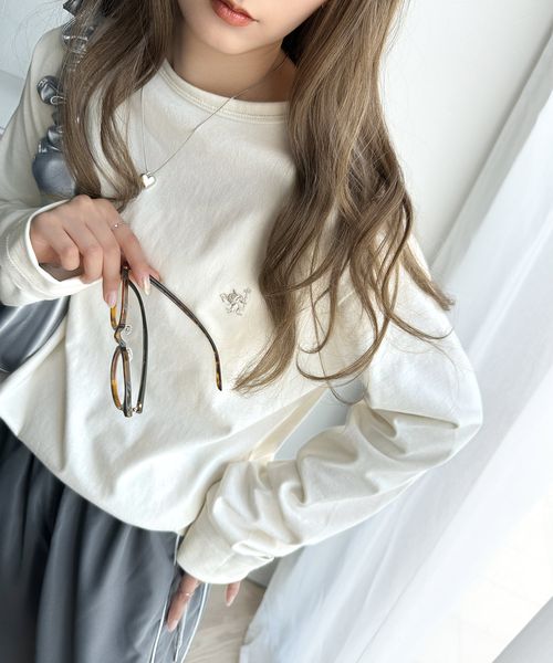 classical elf ヴィンテージ感をプラス。綿100%衿バイカラーワンポイント刺繍ロンTシャツ ce1260203 オフホワイト M ウィメンズインナー_CE クラシカルエルフ 293189 and ST アンドエスティ(旧ドットエスティ) classical elf ヴィンテージ感をプラス。綿100%衿バイカラーワンポイント刺繍ロンTシャツ ce1260203 オフホワイト M ウィメンズインナー_CE クラシカルエルフ 293189 and ST アンドエスティ(旧ドットエスティ)