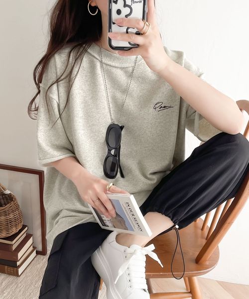 classical elf 袖口くるりん。ワンポイント刺繍ハーフスリーブ裏毛 オーバーサイズ Tシャツce1260259 ホワイト S ウィメンズインナー_CE クラシカルエルフ 293217 and ST アンドエスティ(旧ドットエスティ) classical elf 袖口くるりん。ワンポイント刺繍ハーフスリーブ裏毛 オーバーサイズ Tシャツce1260259 ホワイト S ウィメンズインナー_CE クラシカルエルフ 293217 and ST アンドエスティ(旧ドットエスティ)