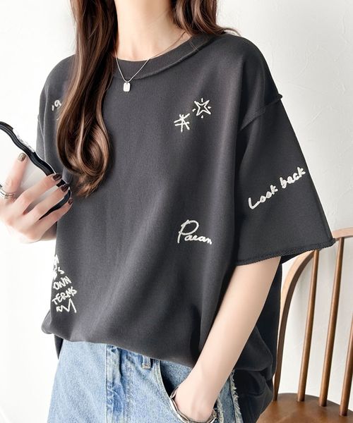 classical elf 後ろ姿までぬかりなくオシャレにキマる。ランダム刺繍裏毛ハーフスリーブTシャツce1260260 シルバー XL ウィメンズインナー_CE クラシカルエルフ 293218 and ST アンドエスティ(旧ドットエスティ) classical elf 後ろ姿までぬかりなくオシャレにキマる。ランダム刺繍裏毛ハーフスリーブTシャツce1260260 シルバー XL ウィメンズインナー_CE クラシカルエルフ 293218 and ST アンドエスティ(旧ドットエスティ)