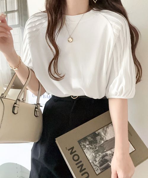 classical elf カジュアルな中にも上品さを。綿100% 袖山タックラグラン半袖Tシャツce1300007 ホワイト S ウィメンズインナー_CE クラシカルエルフ 293247 and ST アンドエスティ(旧ドットエスティ) classical elf カジュアルな中にも上品さを。綿100% 袖山タックラグラン半袖Tシャツce1300007 ホワイト S ウィメンズインナー_CE クラシカルエルフ 293247 and ST アンドエスティ(旧ドットエスティ)