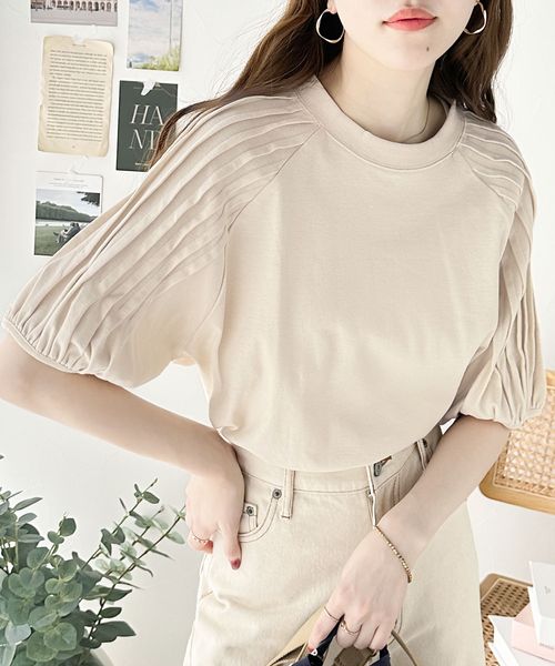 classical elf カジュアルな中にも上品さを。綿100% 袖山タックラグラン半袖Tシャツce1300007 オフホワイト S ウィメンズインナー_CE クラシカルエルフ 293247 and ST アンドエスティ(旧ドットエスティ) classical elf カジュアルな中にも上品さを。綿100% 袖山タックラグラン半袖Tシャツce1300007 オフホワイト S ウィメンズインナー_CE クラシカルエルフ 293247 and ST アンドエスティ(旧ドットエスティ)