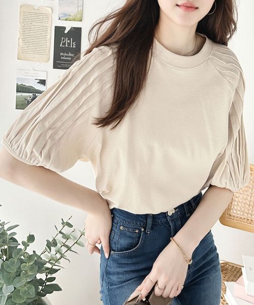 classical elf カジュアルな中にも上品さを。綿100% 袖山タックラグラン半袖Tシャツce1300007 オフホワイト M ウィメンズインナー_CE クラシカルエルフ 293247 and ST アンドエスティ(旧ドットエスティ) classical elf カジュアルな中にも上品さを。綿100% 袖山タックラグラン半袖Tシャツce1300007 オフホワイト M ウィメンズインナー_CE クラシカルエルフ 293247 and ST アンドエスティ(旧ドットエスティ)