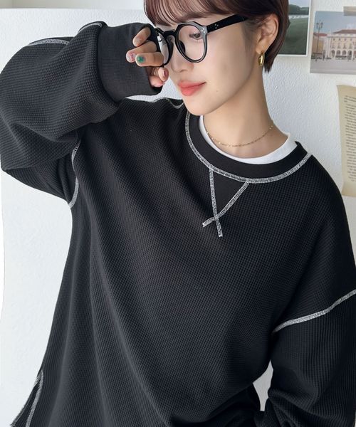 classical elf 《JaVaジャバ 別注》シンプルなのに格上げ。2way配色ワッフルロンTee jv1260065 ブラック M ウィメンズインナー_JV クラシカルエルフ 293323 and ST アンドエスティ(旧ドットエスティ) classical elf 《JaVaジャバ 別注》シンプルなのに格上げ。2way配色ワッフルロンTee jv1260065 ブラック M ウィメンズインナー_JV クラシカルエルフ 293323 and ST アンドエスティ(旧ドットエスティ)