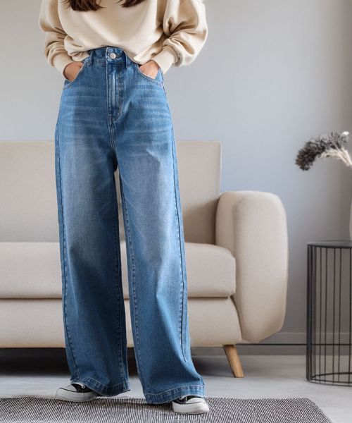 classical elf 美脚見え×ラフさのいいとこ取り♪ハイウエスト ルーズ デニム パンツce0900001 ライトブルー M ウィメンズボトムス_CE クラシカルエルフ 293350 and ST アンドエスティ(旧ドットエスティ) classical elf 美脚見え×ラフさのいいとこ取り♪ハイウエスト ルーズ デニム パンツce0900001 ライトブルー M ウィメンズボトムス_CE クラシカルエルフ 293350 and ST アンドエスティ(旧ドットエスティ)