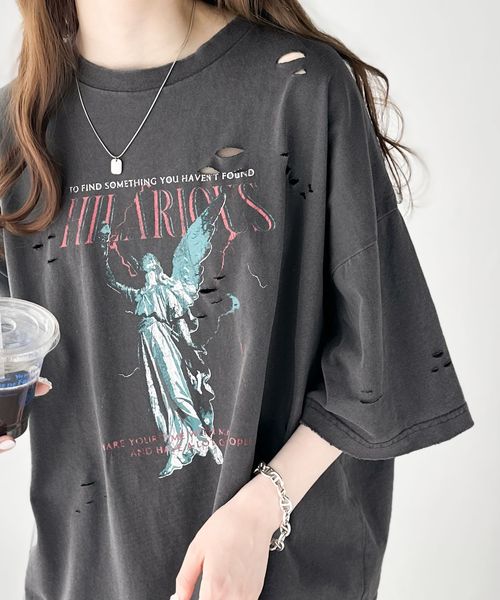 classical elf 《Javaジャバコラボ》綿100%ピグメント加工グラフィックプリントTシャツjv1050148 パープル S ウィメンズインナー_JV クラシカルエルフ 293426 and ST アンドエスティ(旧ドットエスティ) classical elf 《Javaジャバコラボ》綿100%ピグメント加工グラフィックプリントTシャツjv1050148 パープル S ウィメンズインナー_JV クラシカルエルフ 293426 and ST アンドエスティ(旧ドットエスティ)